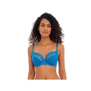 Blue Underwire Lace Accent Bra - Women's Intimates